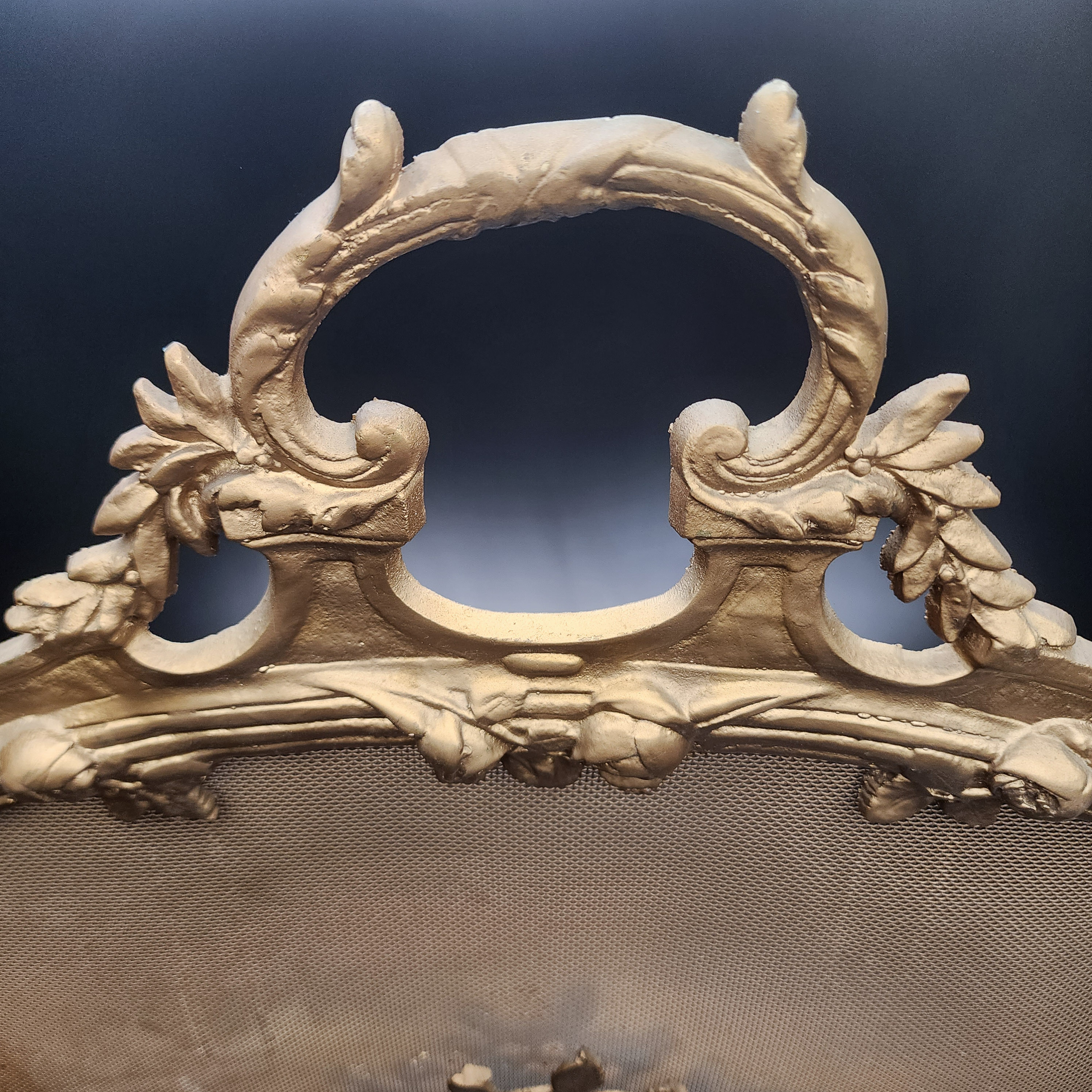 Antique 1800s Brass French Rococo Style Fireplace Screen 29x28 ✨ - Picture 5 of 11